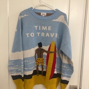 Sinar Time to Travel Men's Crewneck Sweater - Vacation Holiday Preppy